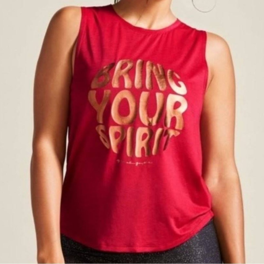Peloton By Spiritual Gangster Bring Your Spirit Tank Top Berry Size Large